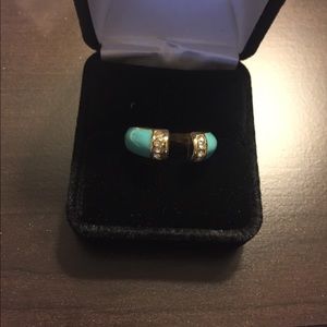 Turquoise and gold filled ring size 7